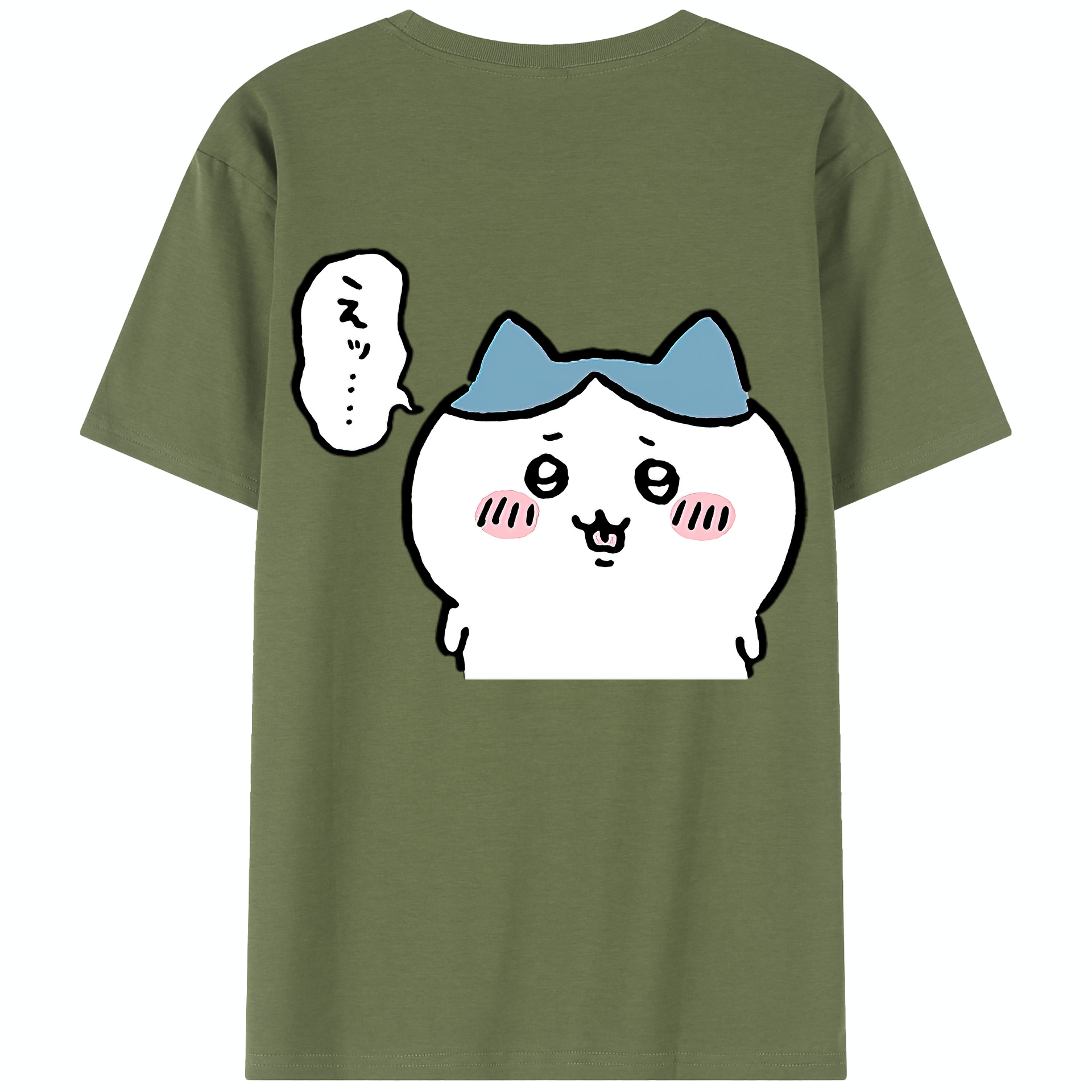 （画像用） ちいかわ ハチワレ Chii-kawa hachiware 綿100％半袖Tシャツ（背面プリント）